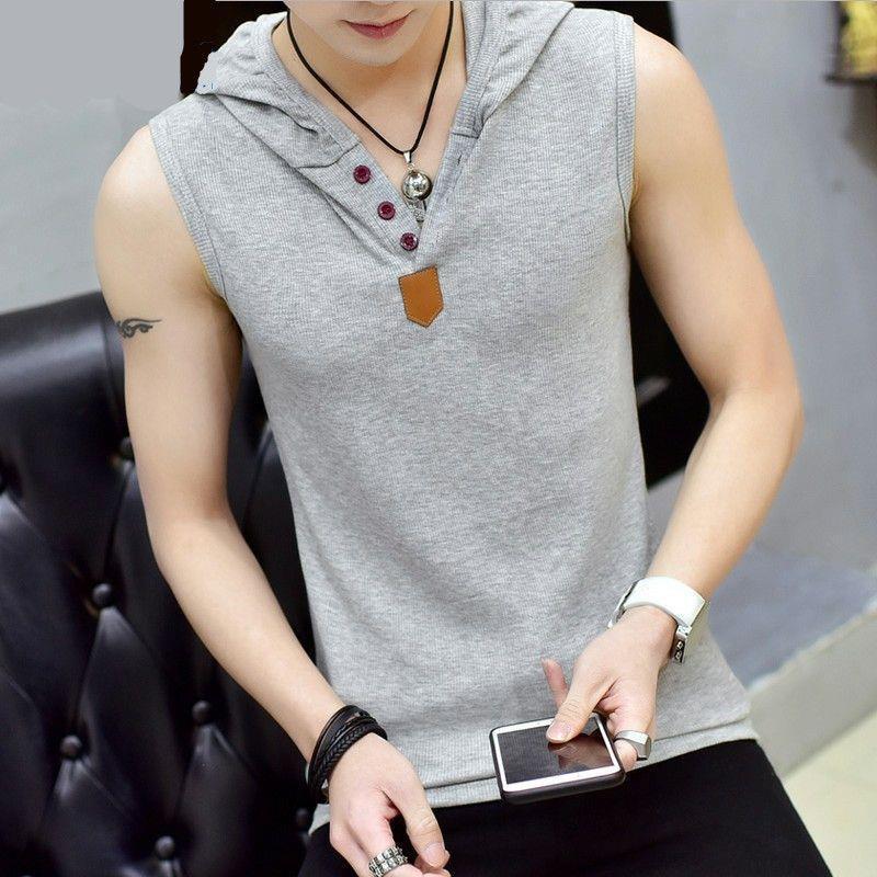 Men's Sleeveless Summer Sports Hoodie Vest