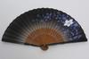 Folding Black Bellflower Silk Folding Handmade by Kyoto Comes with Fan Presented in a Paulownia Wood Made in Japan [Hasegawa] Fan, Design, Fan,