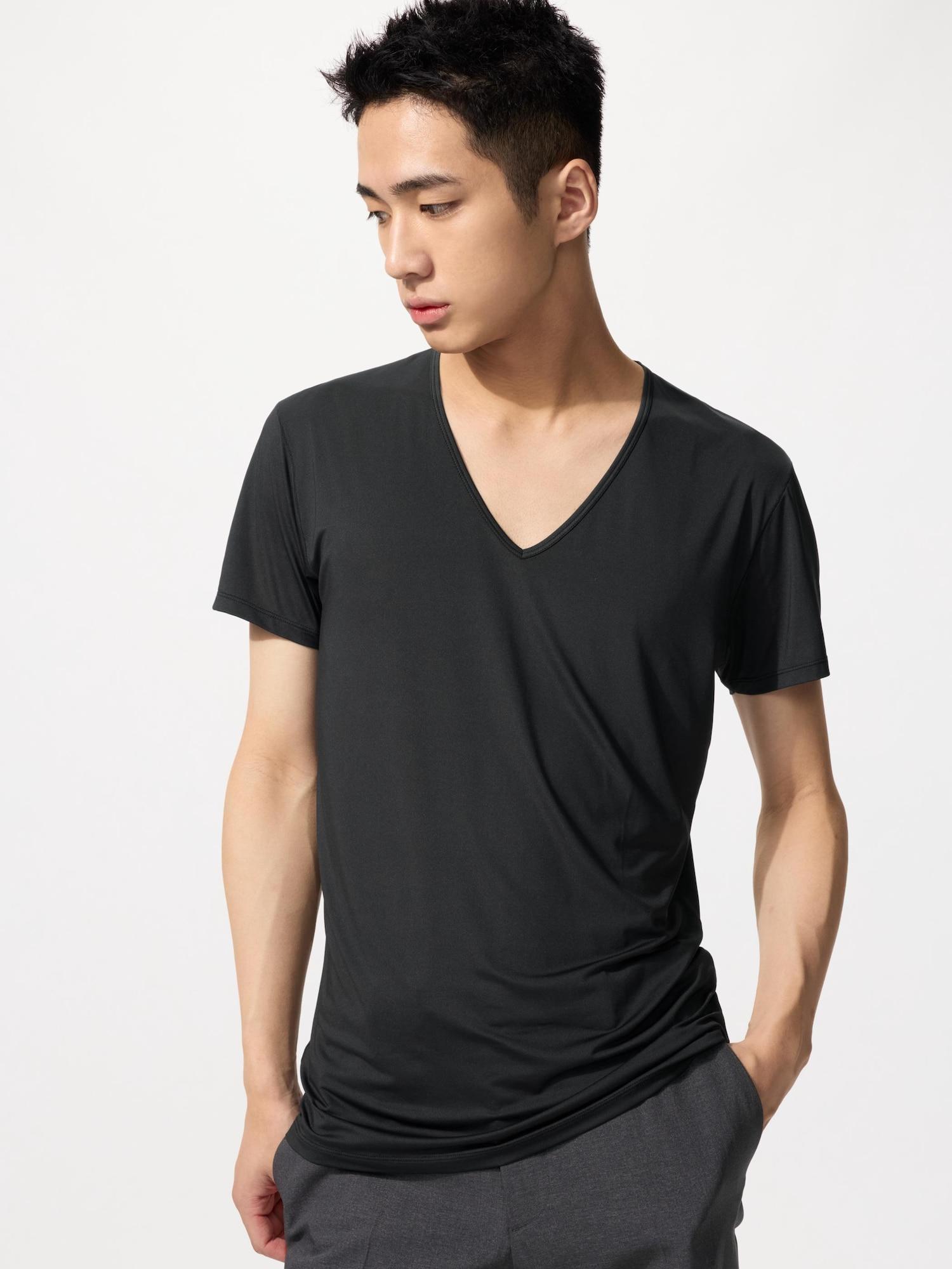 

Uniqlo Japan Airism з V-подібним вирізом і короткими рукавами 09 BLACK/3XL