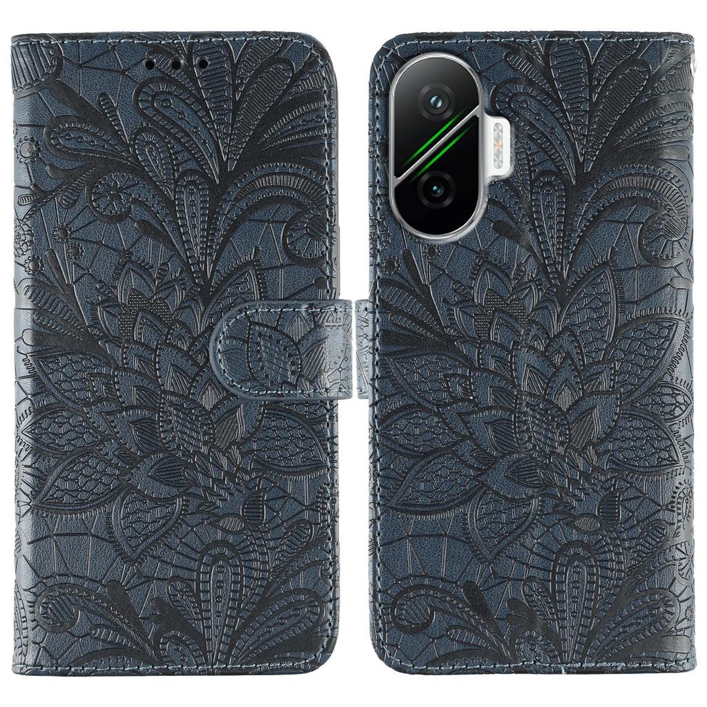 For Xiaomi Poco F7 5G/Redmi Turbo 4 Pro 5G Case Lace Flowers PU Leather Flip Wallet Phone Cover