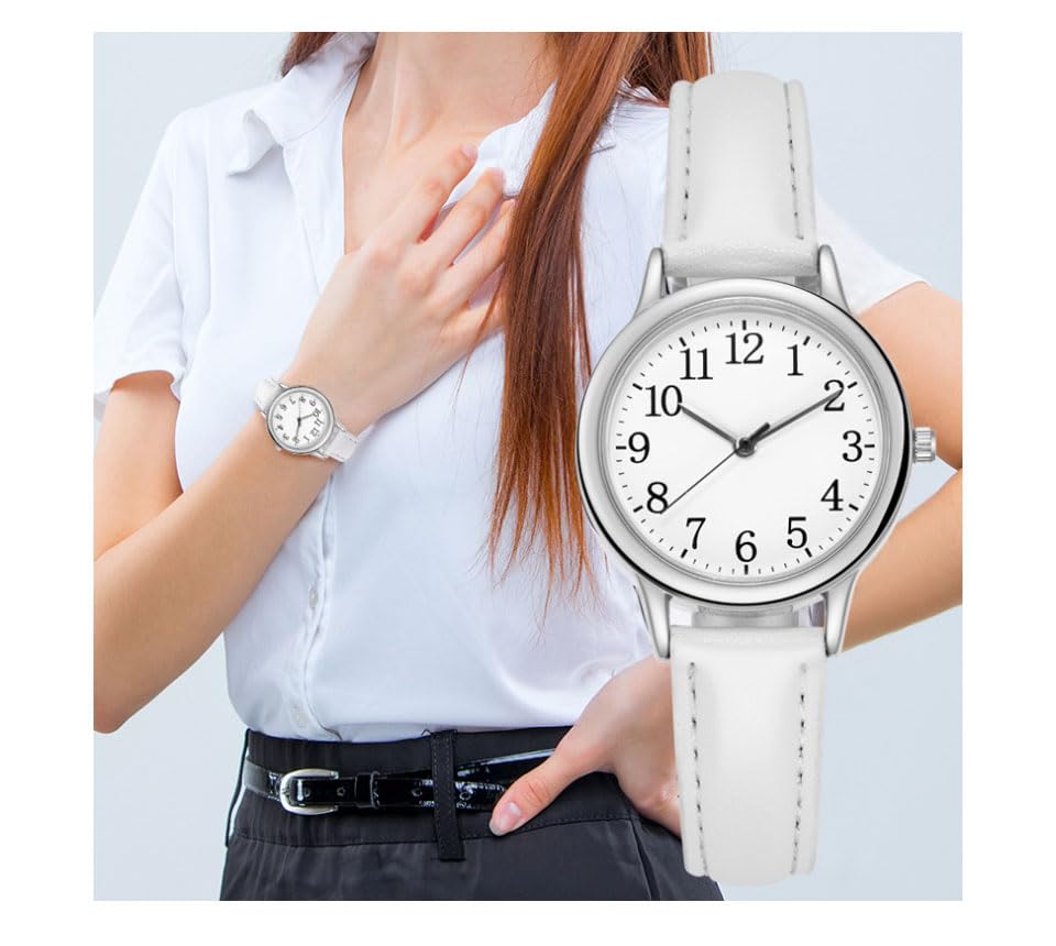 Analog Watch with Faux Leather Black Women's Strap,