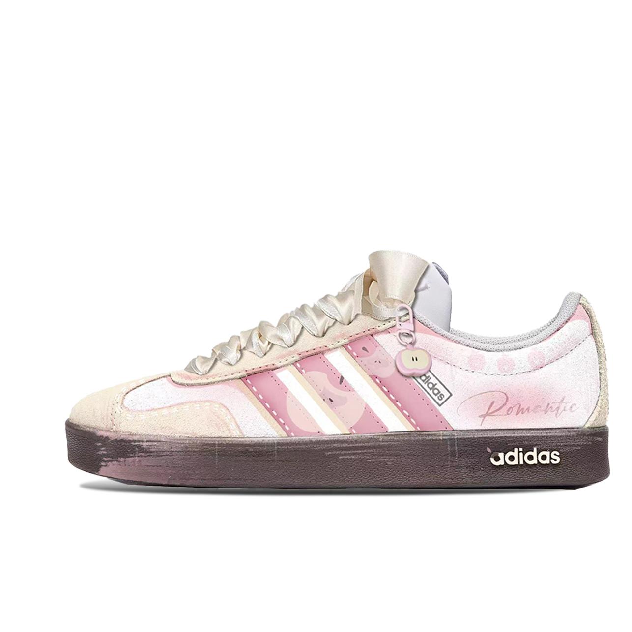 Adidas Neo VL Court 2.0 Low top Skateboard Shoes Unisex Pink Brown HQ1802(TeamM-) 35⅔