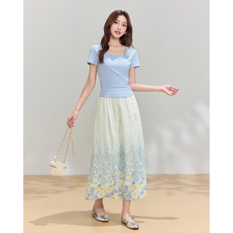 IEF 2026 Summer Korean Floral Skirt Set