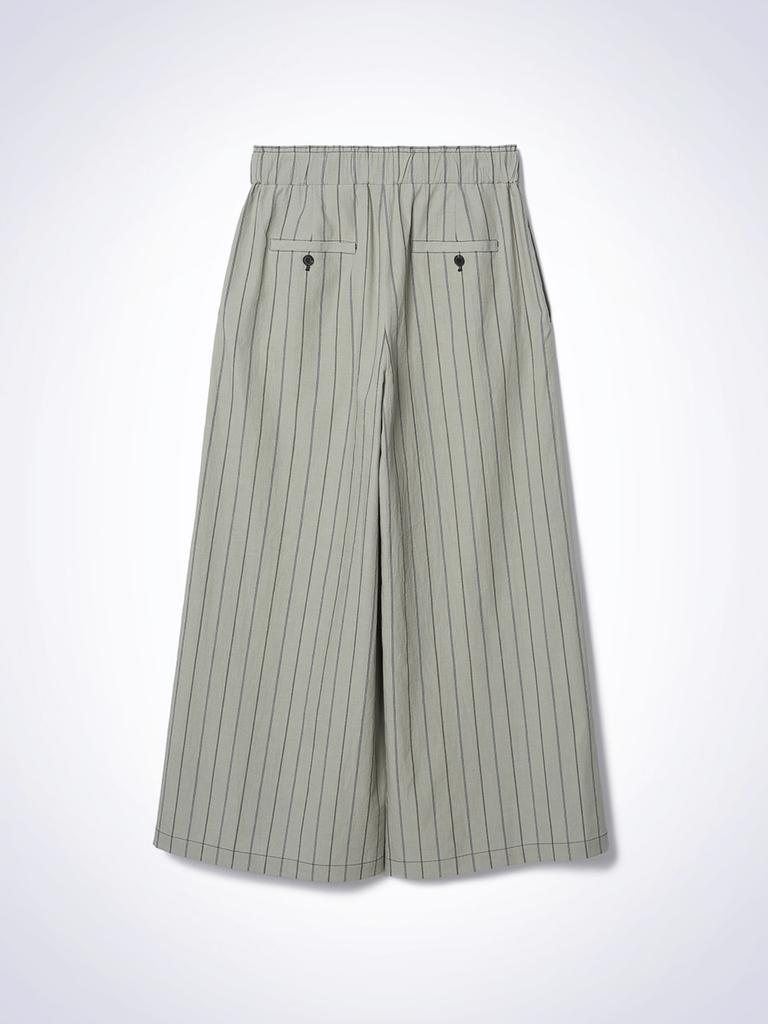 HAUS072C Grain Stripe Wide Pants Khaki