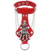 Solid Color PU Leather Bracelet Adjustable Wide Chain Bracelet Dark Style Skull Wristband  Unisex