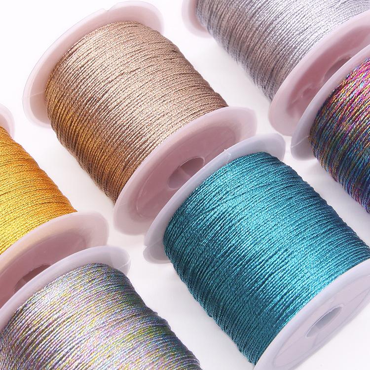 

Рукодільний золотий та срібний плетений мотузок: 6-жильний макраме-шнур для браслетів своїми руками Deep Gold Thread [12-strand]