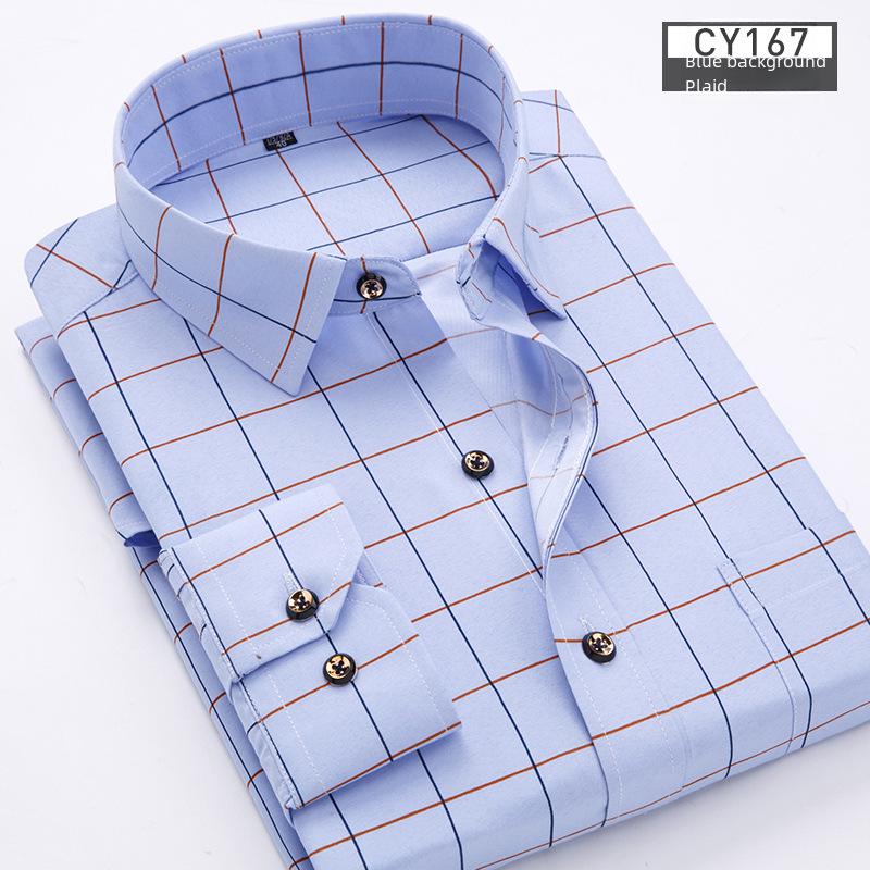 Camisa Nova Masculina Slim Fit Xadrez e Floral Manga Comprida - Moda Casual Coreana