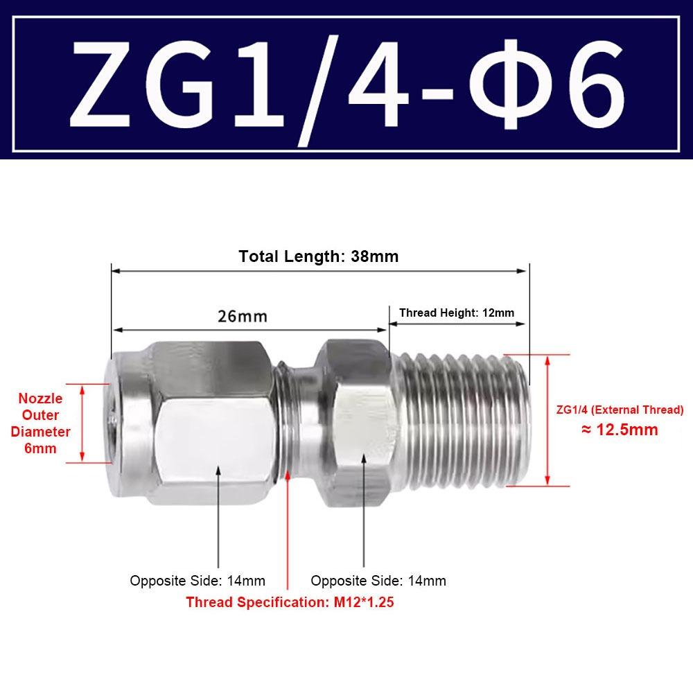 1Pcs Stainless Steel Quick Fitting 304 SS Metric ZG Pipe Fitting Tube Connector  for Oil Water Gas