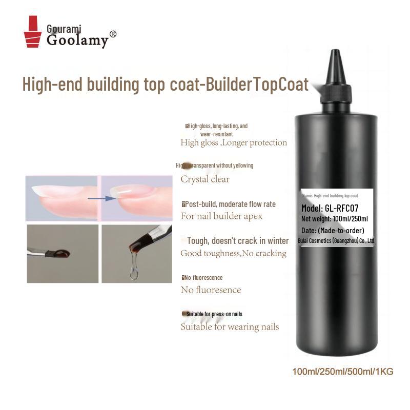 

Tempered Crystal Plating Wear-Resistant No-Wash Super Bright Gel Top Coat for Nail Art, Large Capacity Thin Regular Top Coat 100ml
