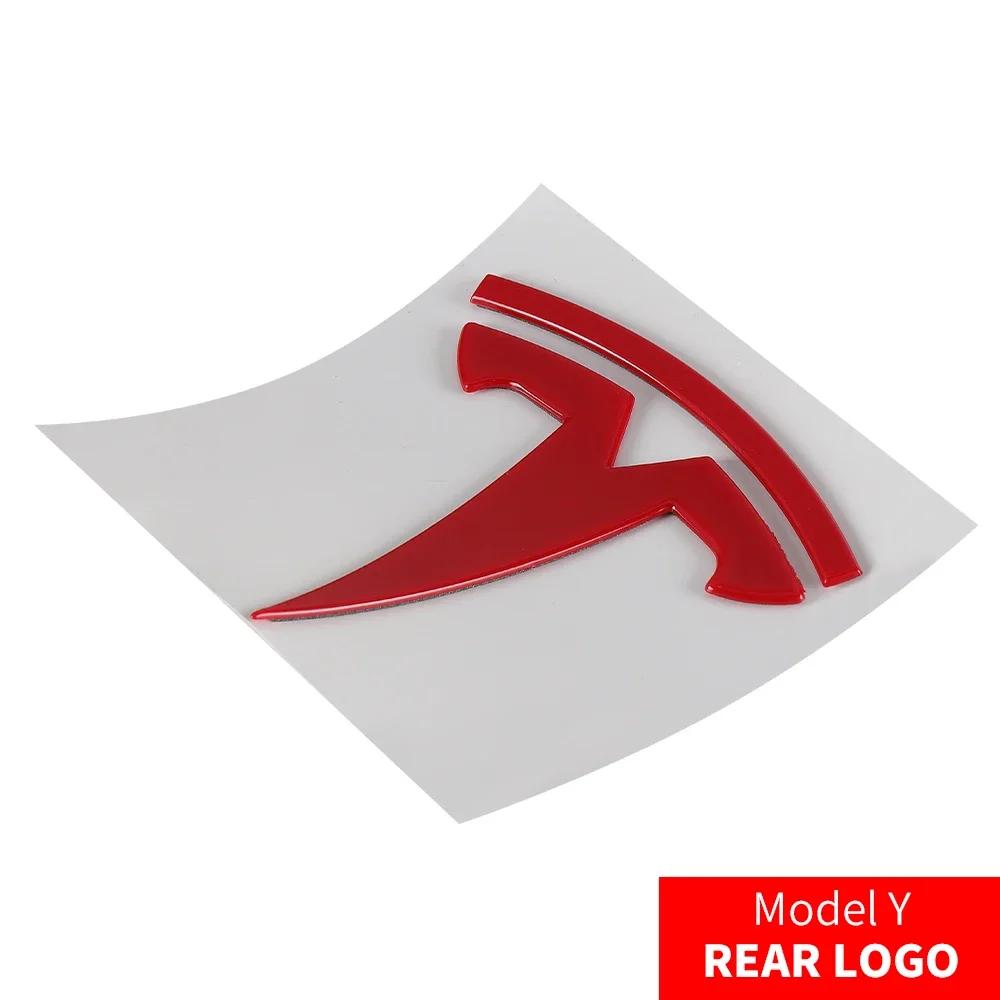 Car Sticker Tesla Tesla Car Front Emblem Rear Trunk Emblem Sticke for Model 3 Mode Y Metal Logo Replacement Rear and Rear Logos 