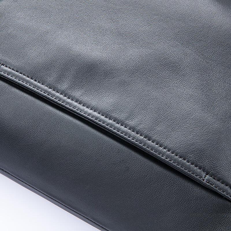 FAPAI Men's First-Layer Sheepskin Lapel Leather Jacket