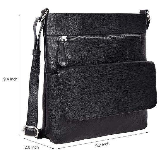 URBAN FOREST Troy Black Messenger Bag for Men