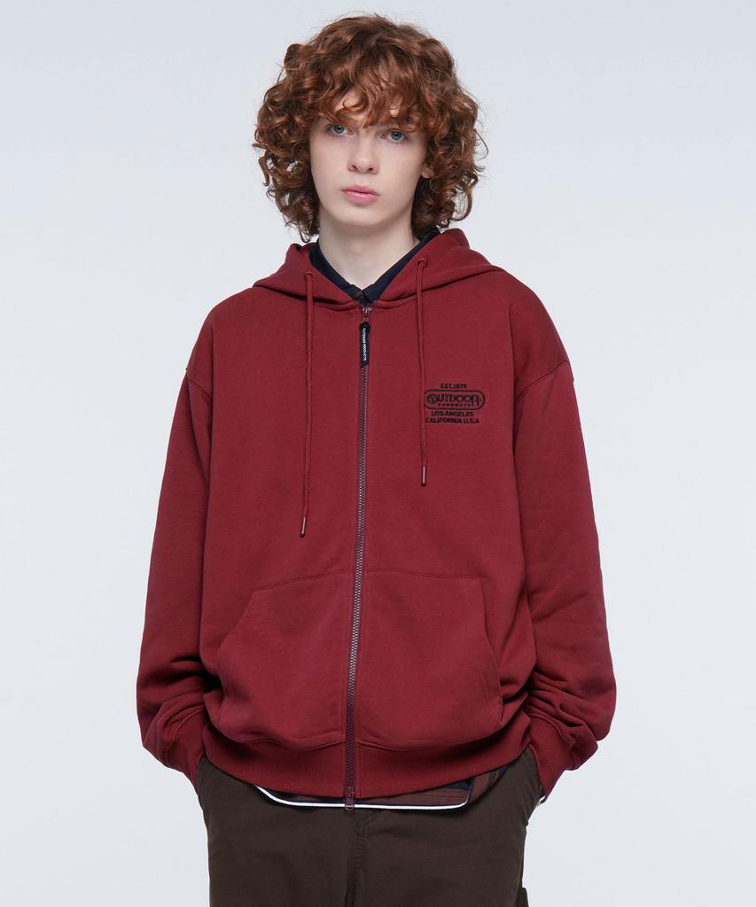 Outdoor Products Multi Logo Zip-Up Hoodie (Burgundy)