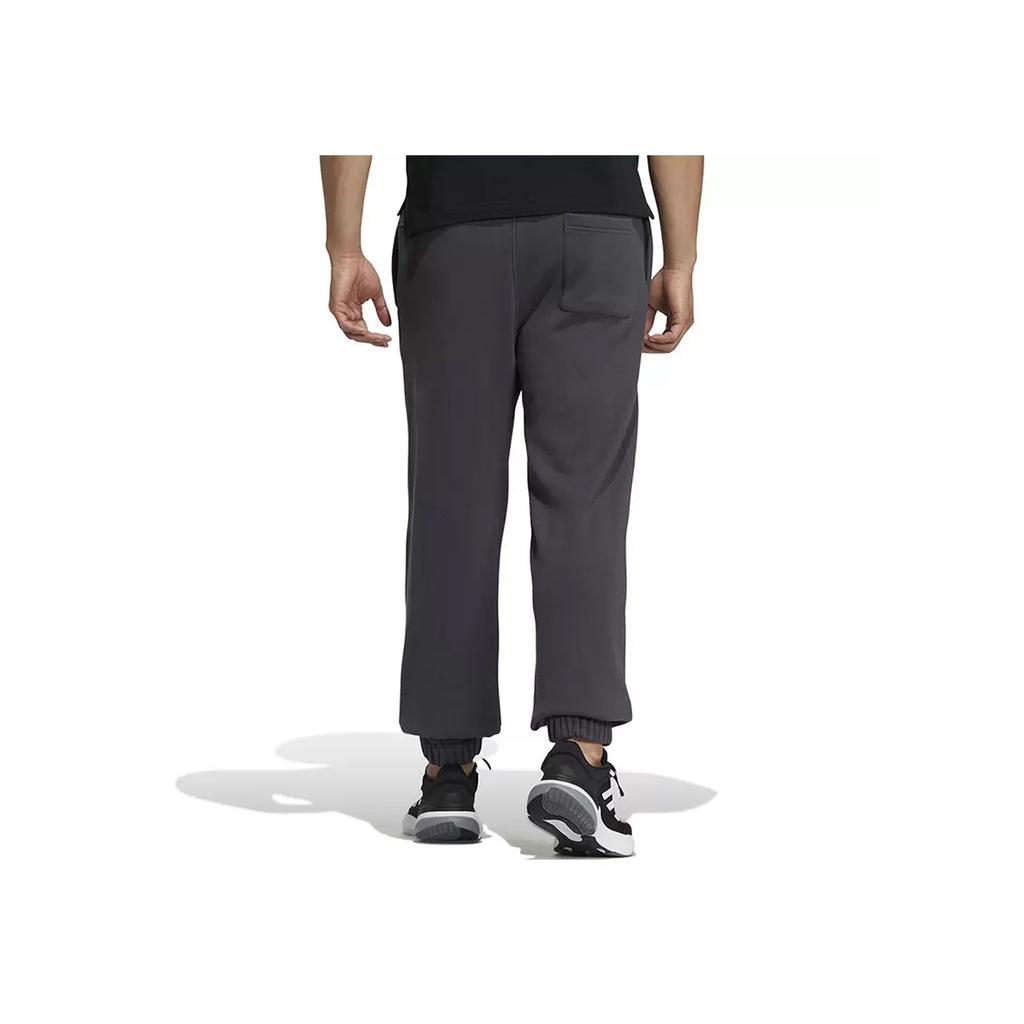 adidas Knit Jogger Pants With Letter Print Men Bottoms Black Grey HZ7054