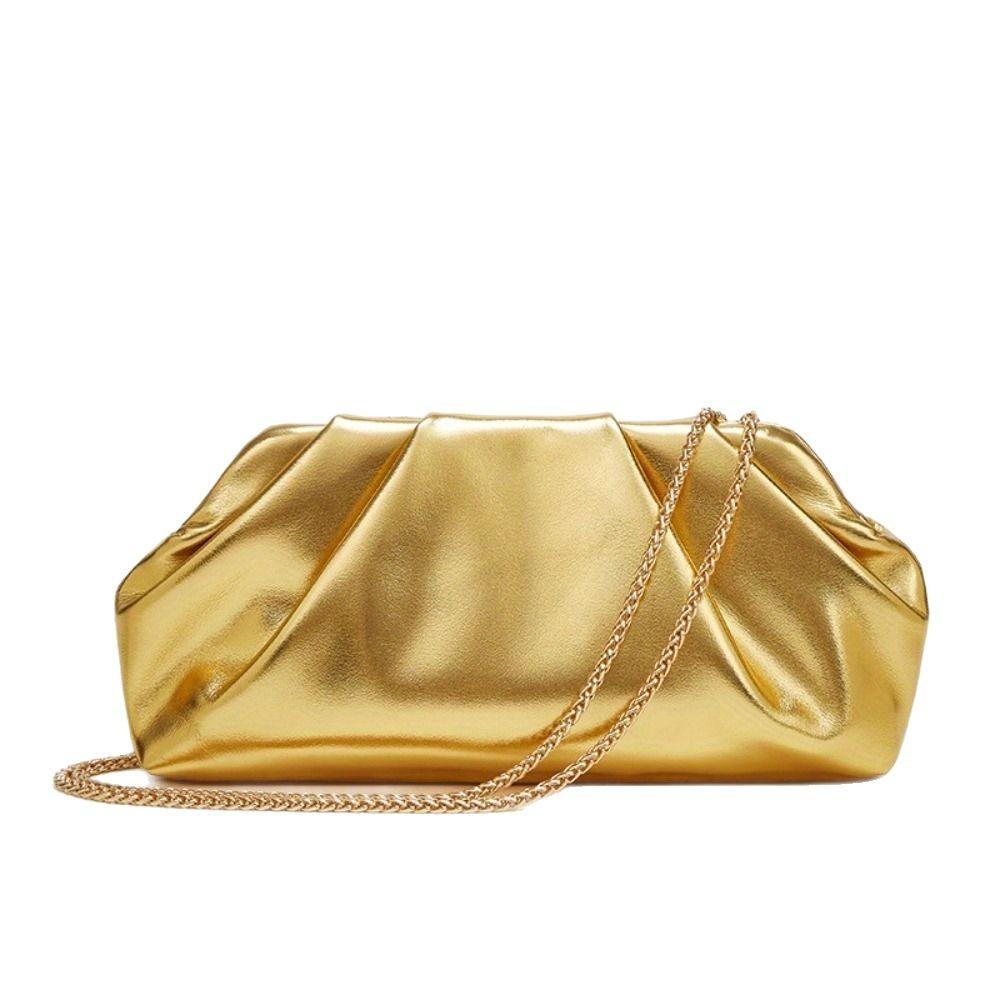 High-End Niche Gold Bag for Women, New Trendy Versatile Chain Crossbody Bag, Fashionable Shoulder Underarm Bag