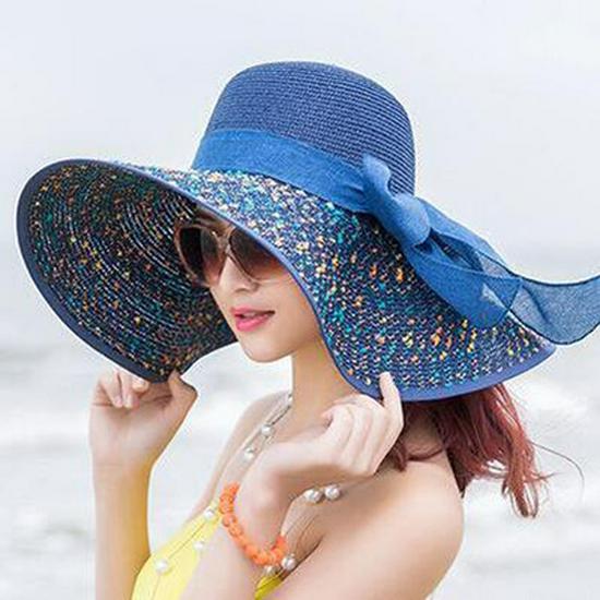 

Women s Foldable Sun Hat - Large Brim, Anti-UV Straw Beach Hat for Summer Sun Protection M (56-58cm)