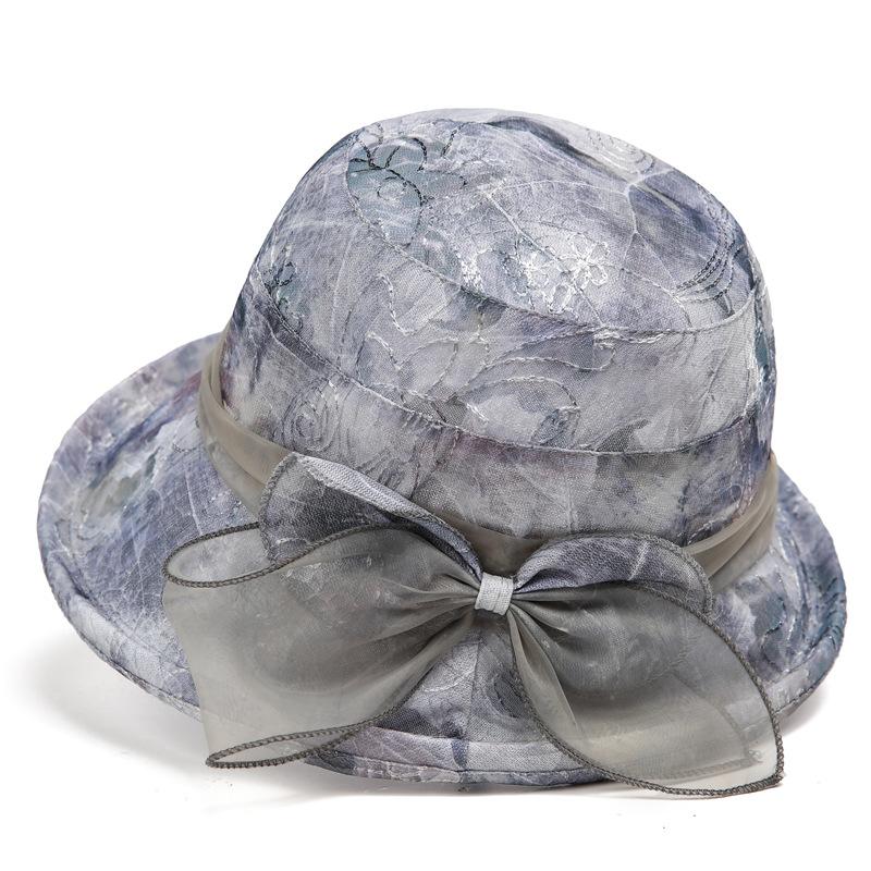 Hat Ladies Summer Basin Hat Light Breathable Visor Fashionable Elegant Flower Bucket Hat