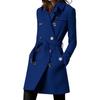 Autumn and Winter Long Woolen Women's Coat with Waist Lace-up and Double-breasted Jacket