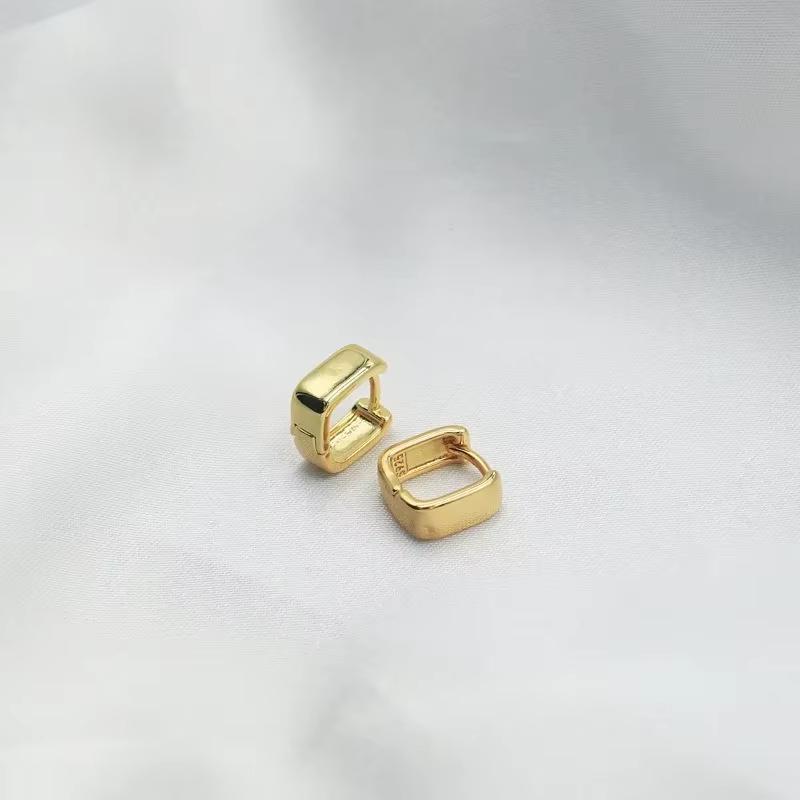 Huajie Simple Square Shape Earrings Buckle for Women Wild Office Lady Style New Korean Fashion Ear