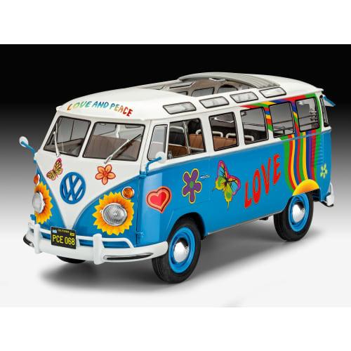 German Revell 1/24 Volkswagen T1 Samba Bus Flower Power Plastic Model 07050