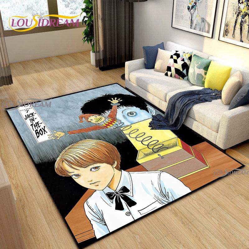 Junji-Ito fear Carpet for Living Room Bedroom Rug Kitchen Kid Door Unslip Floor Mat Birthday gift photography props Alfombra Rug