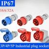 IP67 Waterproof Industrial Plug/dark socket16/32A 3/4/5 Core Pin 220V/380V Male and Female Plug Sockets