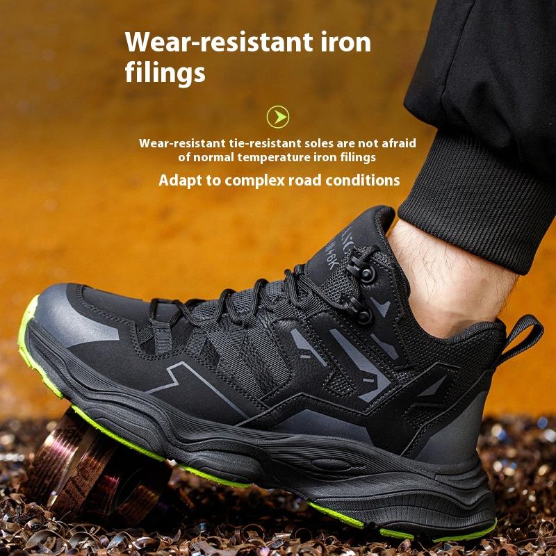 Steel Toe Safety Shoes Men, Anti-Puncture Anti-Smash Non Slip Industrial Work Boots Lightweight Protection Tactical Botas