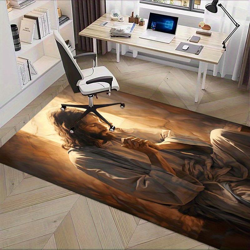 Office Carpet Jesus Prayer Scene Sofa Rug, Chair Mat Protection