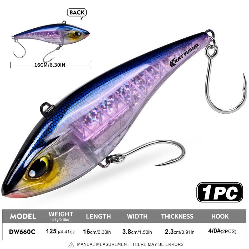 16Cm 125G Sinking Vib Pencil Lure Fake Bait With Single Steel Wire Hook For Tuna Sea Fishing Long Casting Hard Plastic Jigging