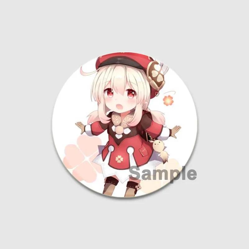 32/44/58mm Klee Pin Round Cartoon Funny Snap-in Brooche for Backpack Cothes Accessorie Anime Genshin Impact Collection Badge Hat Decoration