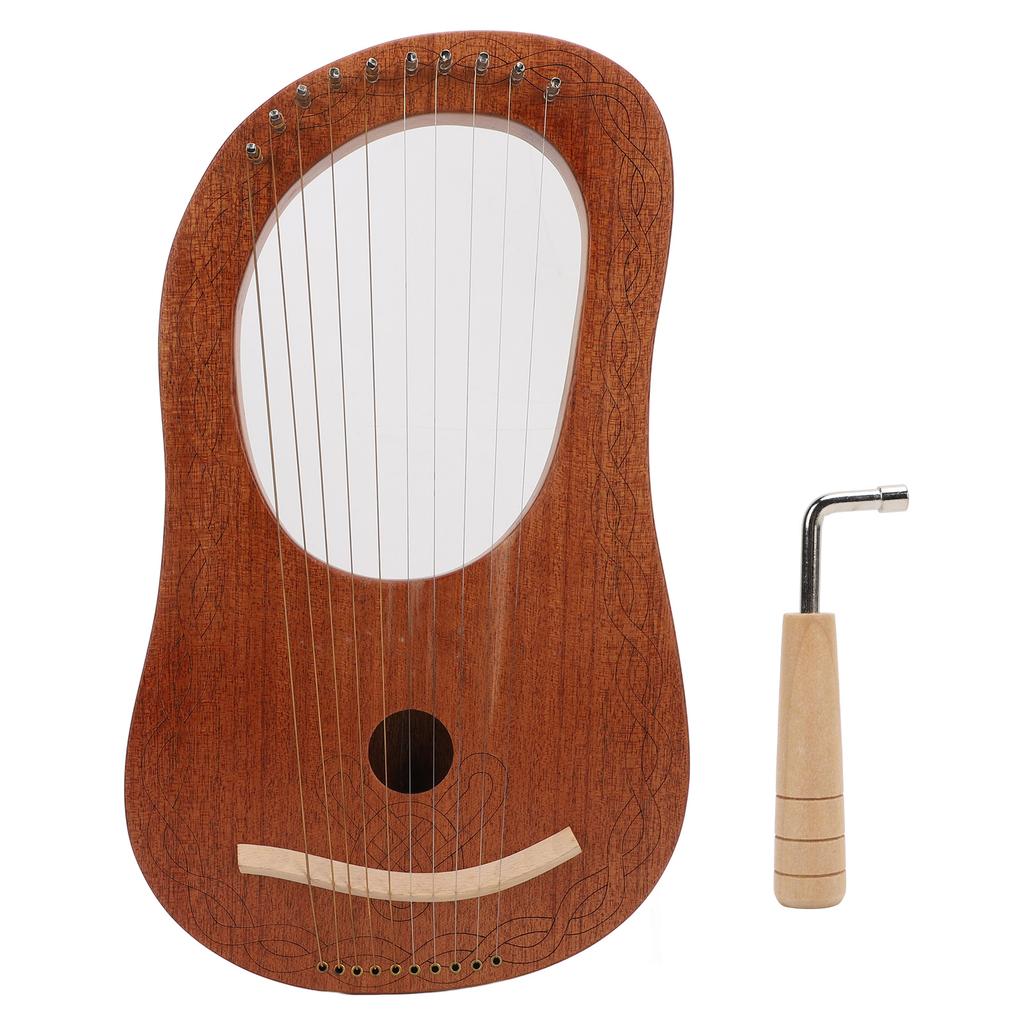 Lyre Harp Lyrical 10 Strings Portable Mini Size Harp with Tunning Wrench for Beginner