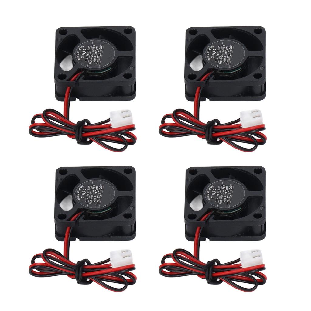 3010 DC Borstlös Fläkt 2-pin Terminal Lågt Ljud Mini DC Kylfläkt för 3D-Skrivare Extruder Hot End V6 V5 CPU 4st DC 24V