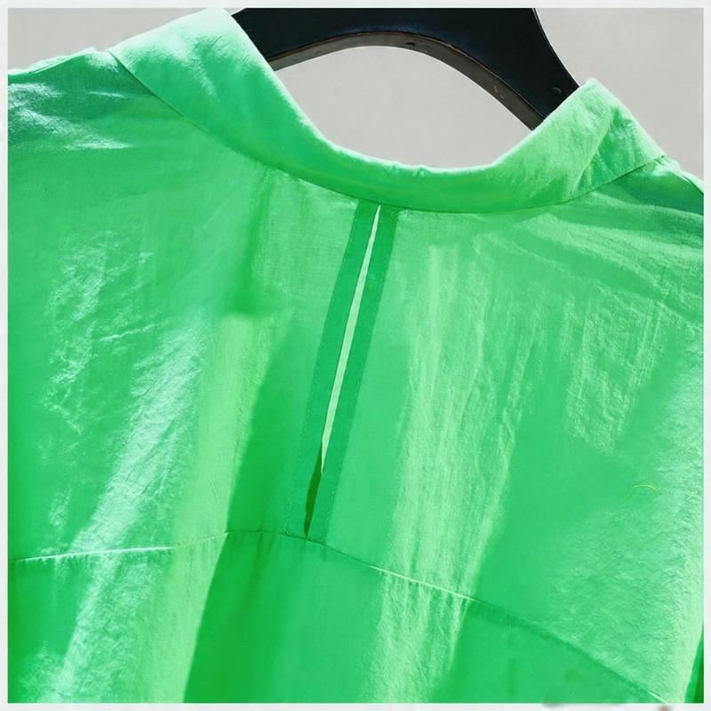Women Casual Loose Turn Down Collar Short Sleeve Solid Shirt For Ladies