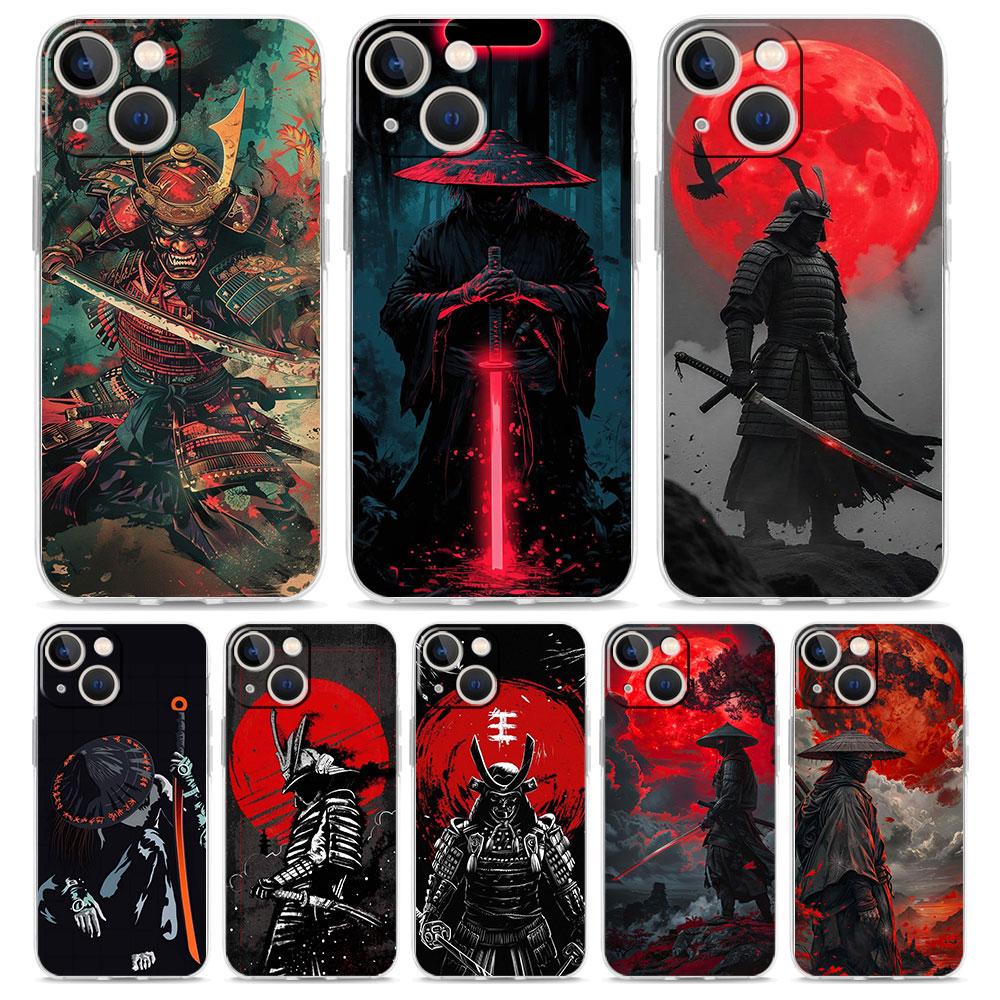 Phone Case For iPhone 17 Air Cases iPhone 16 15 12 13 14 Pro Max SE 7 8 Plus iPhone11 Clear Cover Japanese Bushido Samurai