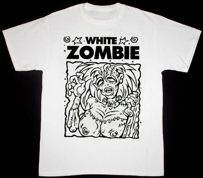 New White Zombie Band Bikini Girl Shirt Short Sleeve White Unisex S-5XL Unisex T-Shirt