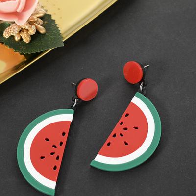 Acryl Wassermelone Drop Stud Ohrringe Frauen Übertreibung Schmuck Geschenk