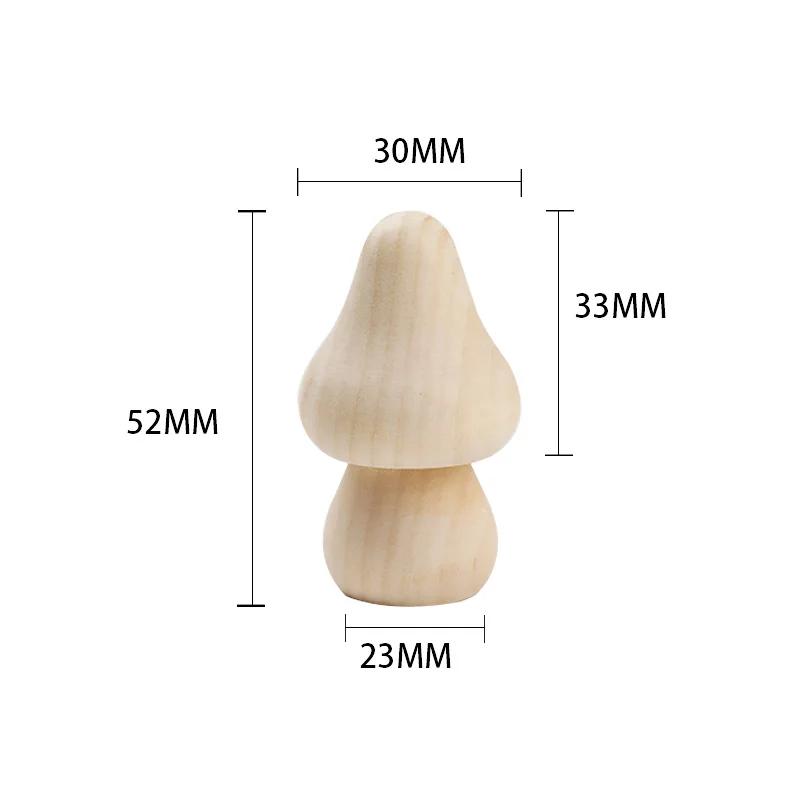 Miniature Wooden Mushroom Scale Model Ornaments Mini Wood Mushroom Simulation Models DIY Desktop Decor Home Crafts