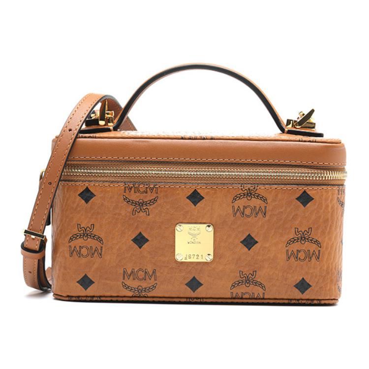 MCM Rockstar Visetos Monogram Afneembare Schouderband Leren Doos Tas Make-up Tas Schoudertas Crossbody Tas Handtas Dames tassen MYZ8AVI01CO001 Basic Set (Bag+Dust Bag)