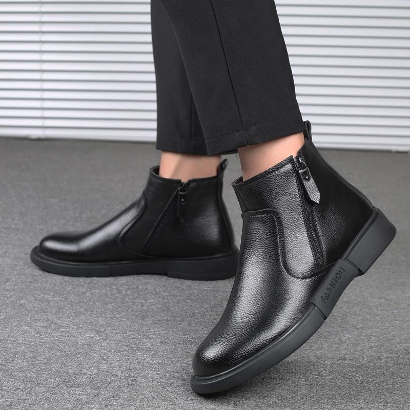 Martin boots men's autumn new British style tooling boots high-top leather trend retro leather boots winter Chelsea boots