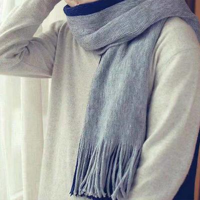 New Autumn Winter Male Thickened Long Style Contrast Color Scarf Imitation Cashmere Yarn Scarf Keep Warm Scarf