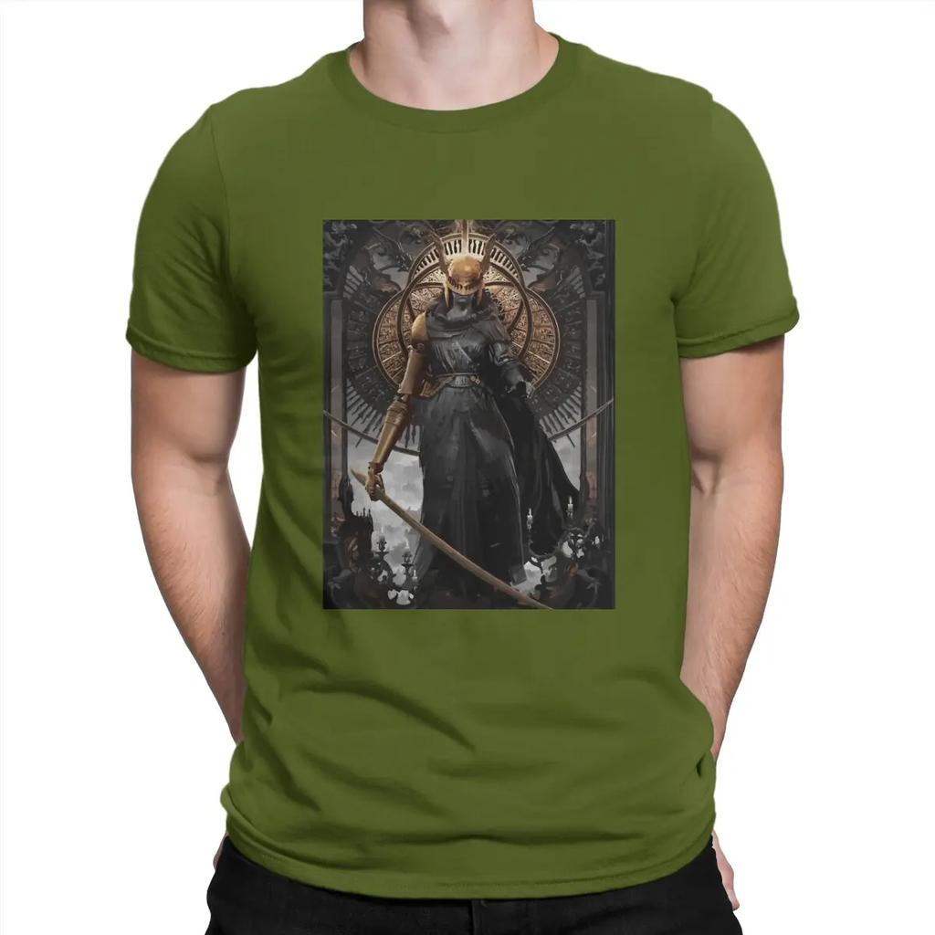 Men's Malenia god T Shirts DARK SOULS Pure Cotton Tops Fashion Short Sleeve Crew Neck Tees Printed T-Shirts
