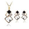 Fashionelegant Jewelry Suit Women's Classic Geometric Square Crystal Acrylic Jewelry