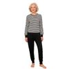 S-XXL Damen Ältere Alzheimer Pflege Gestreifter Overall Langarm Reißverschluss hinten und an den Beinen Anti-strip Body für besondere Pflegebedürfnisse