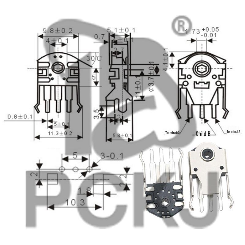 Mouse Wheel Encoder Repair Parts: 4/5/5.5/7/9/11/13MM Rolling Switch Potentiometer