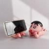 Crayon Shin-Chan Anime Figur Cartoon Kawaii Handyhalter Desktop Ornamente Modell PVC Sammlerstatue Geburtstagsspielzeug Geschenke
