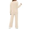 Women's Color Knit Loungewear Set Casual Relaxed Two-Piece Outfit