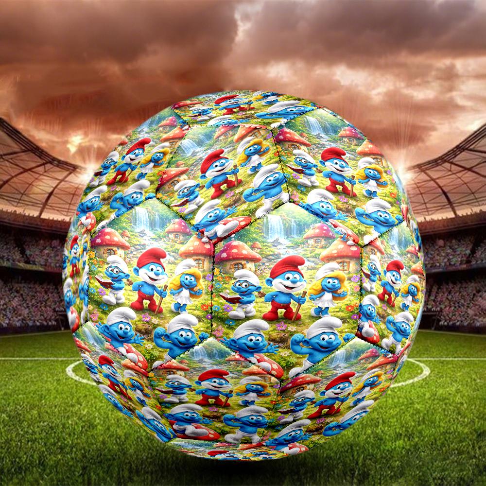 The Smurfs Theme Size 5 Soccer Ball, Suitable for Both Indoor and Outdoor Matches, a Gift Suitable for Everyone.