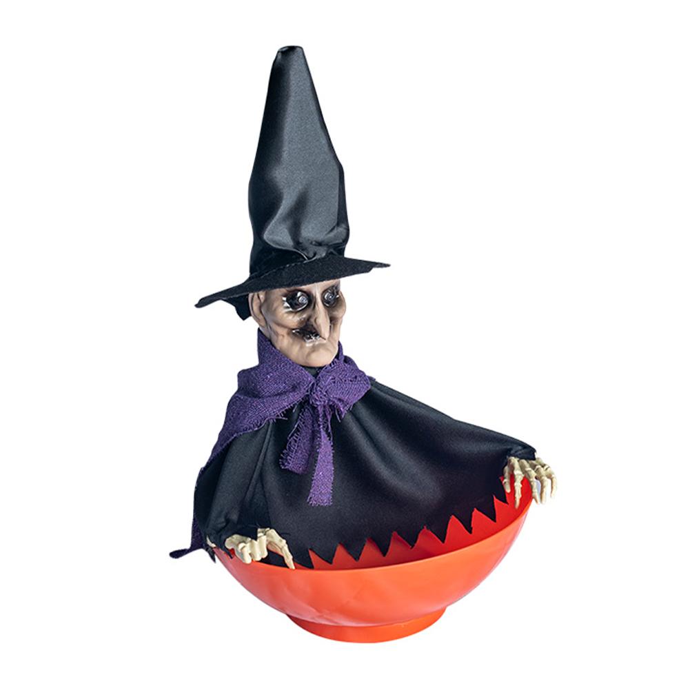 Halloween Dekoration Elektrische Frucht Süßigkeiten Schüssel Beleuchtet Sensorisch Schwingend und Sprechend Elektrisches Skelett Spielzeug