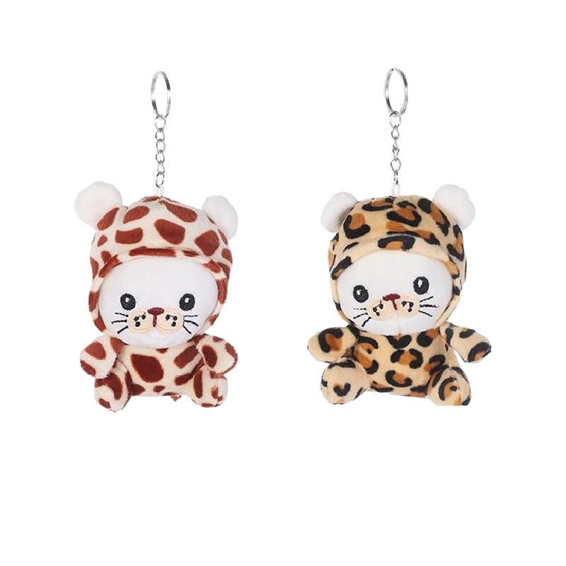 Cute Mini Plush Tiger Keychain Soft Pp Cotton Filled Animal Bag Accessory