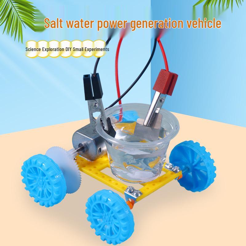 DIY Saltwater Power Cart Kit: Mini Science Experiment for Kids 14x20 cm